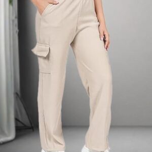 adibaba Trendy Straight-Fit Cargo Palazzo Pants for Kids Girls | Stylish High-Waist Casual Wear with Pockets | Comfortable & Versatile Bottoms for Everyday Fashion. Pack of 1