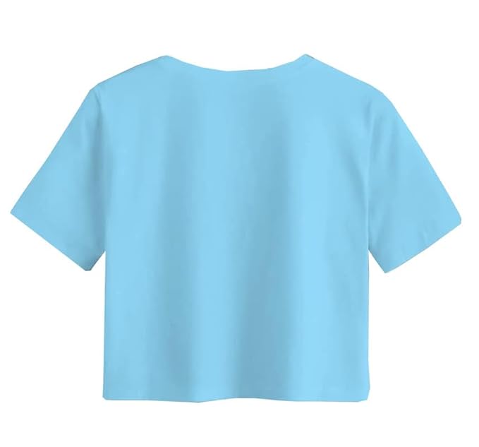 100LUCK Girls Half Sleeve Printed Cotton Regular Fit Crop Top Pack of 4-Multicolor, 11-12 Years - Image 3