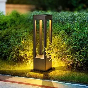 20″ Garden Bollard Light Square High Bottom Pathway Light (1479)