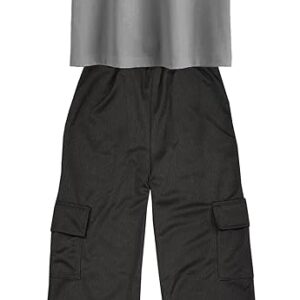 adibaba Girls Solid Loose Fit Cargo Style Pants with Printed Oversized Crop Top Regular Fit Pants 4 Pocket Combo Sets for Girls. Multicolor, Pack-1