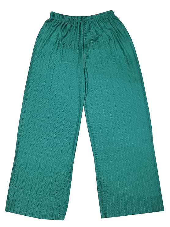 Women’s Girls Polycotton Fabric Solid Colored Elastic Waist Loose Fit Flared Wide Leg Full Length Comfortable Palazzo Fashionable Front Drawstring Styled Relaxed Plazzo Pant. Pack of 1 - Image 4